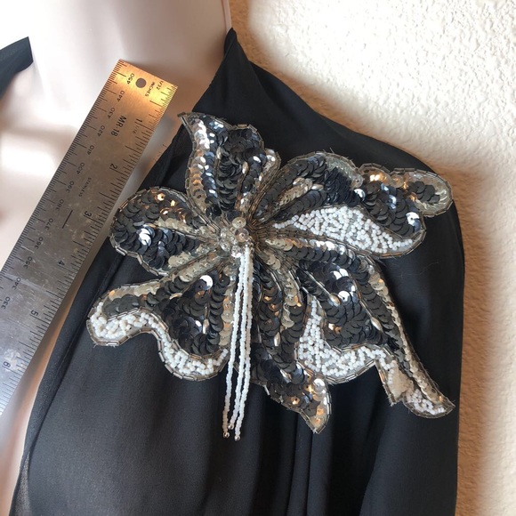 Lida Caputo Vintage Black Sheer Sequin Dolman Wrap - Picture 3 of 7